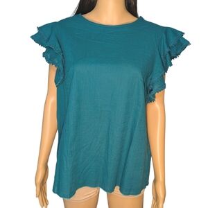 Emery Rose Emerald Green Blouse Women's XL